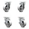 Service Caster 4 Inch Semi Steel Wheel Swivel Top Plate Caster Set with 2 Brakes SCC SCC-20S415-SSR-2-TLB-2 - alternate 1